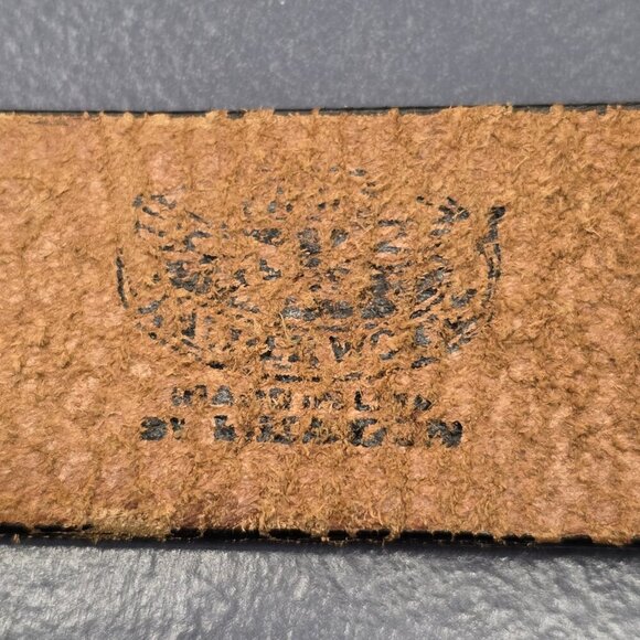 Vintage Leather Statement Belt Embossed Sunrise & Landscape Scenery Size Small main image 4